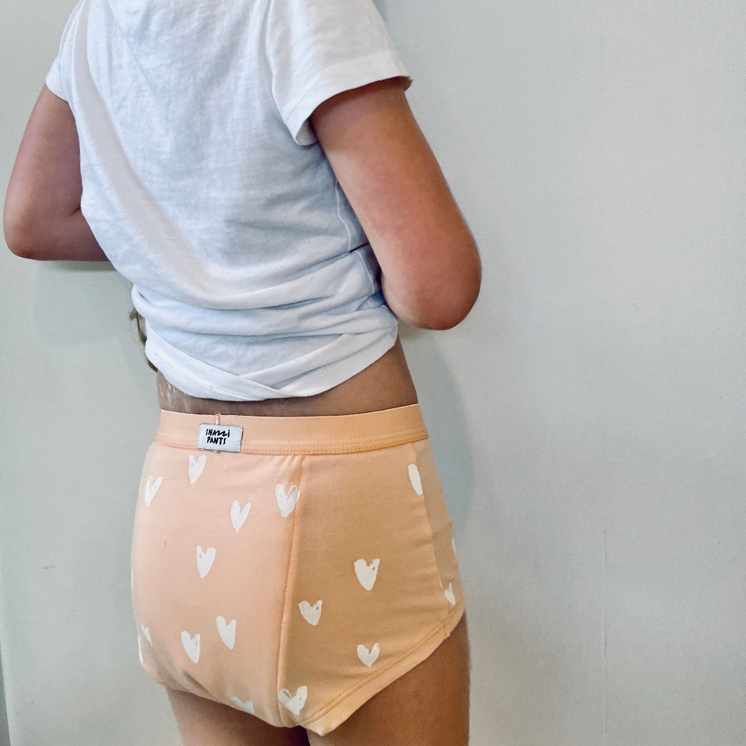 Children wearing Snazzi Pants Night Trainers - Sweet Hearts