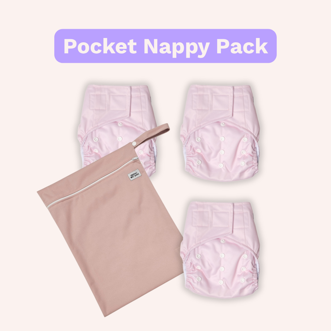 Snazzi Pants Pocket cloth nappy set — 3 nappies plus waterproof wet bag