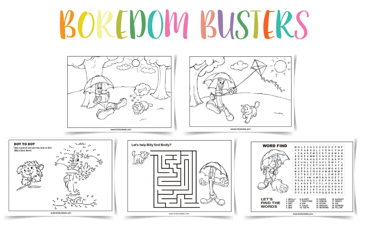 Boredom Busters - Brolly Sheets NZ