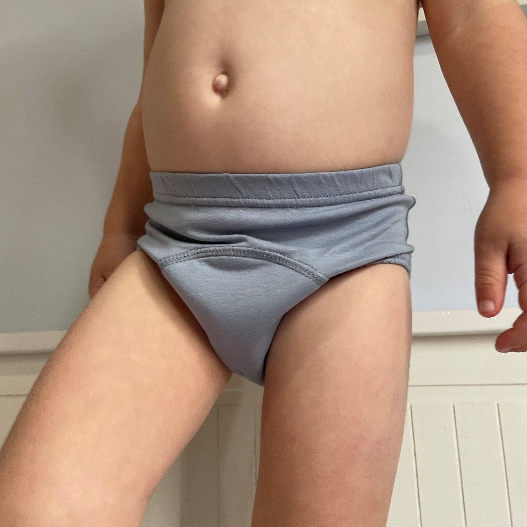 Child wearing Snazzi Pants Day TRainers - Hazy Daze