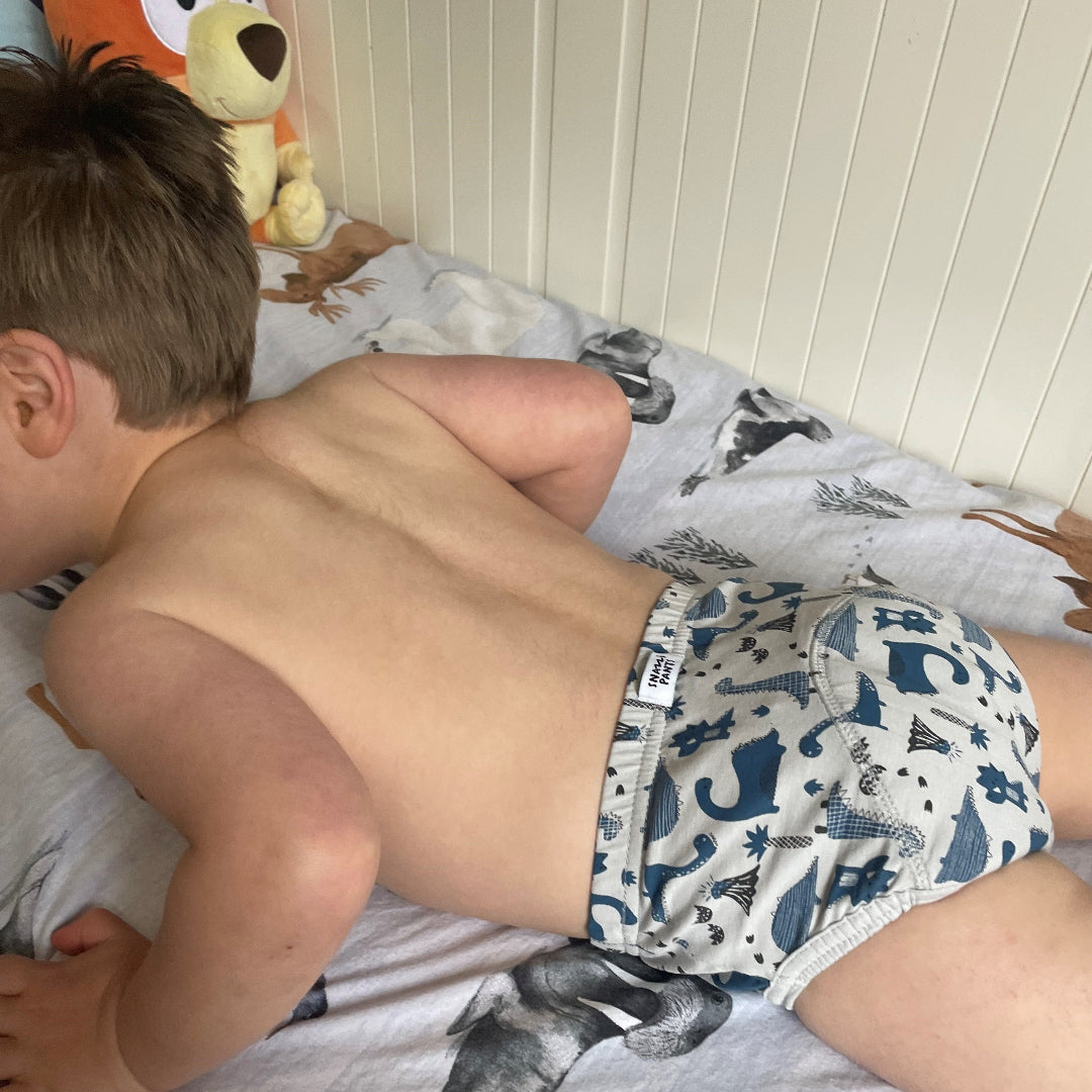 Child wearing Snazzi Pants Day Trainers - Dino Dash