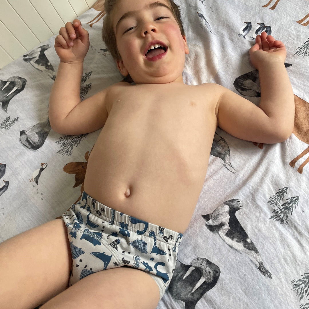 Child wearing Snazzi Pants Day Trainers - Dino Dash