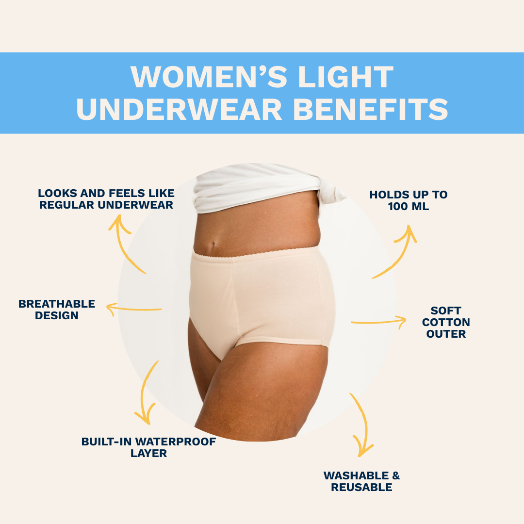 Women’s Absorbent Midi Brief – Light