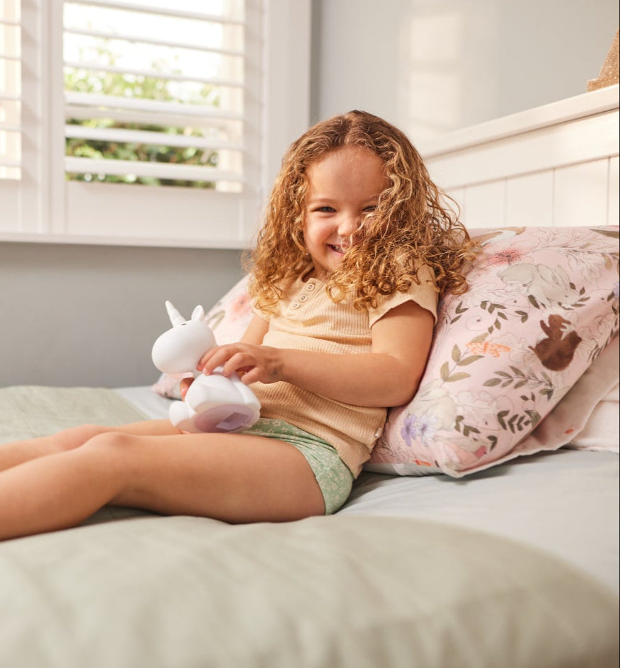 Child wearing Snazzi Pants Night Trainers - Daisy Dreams