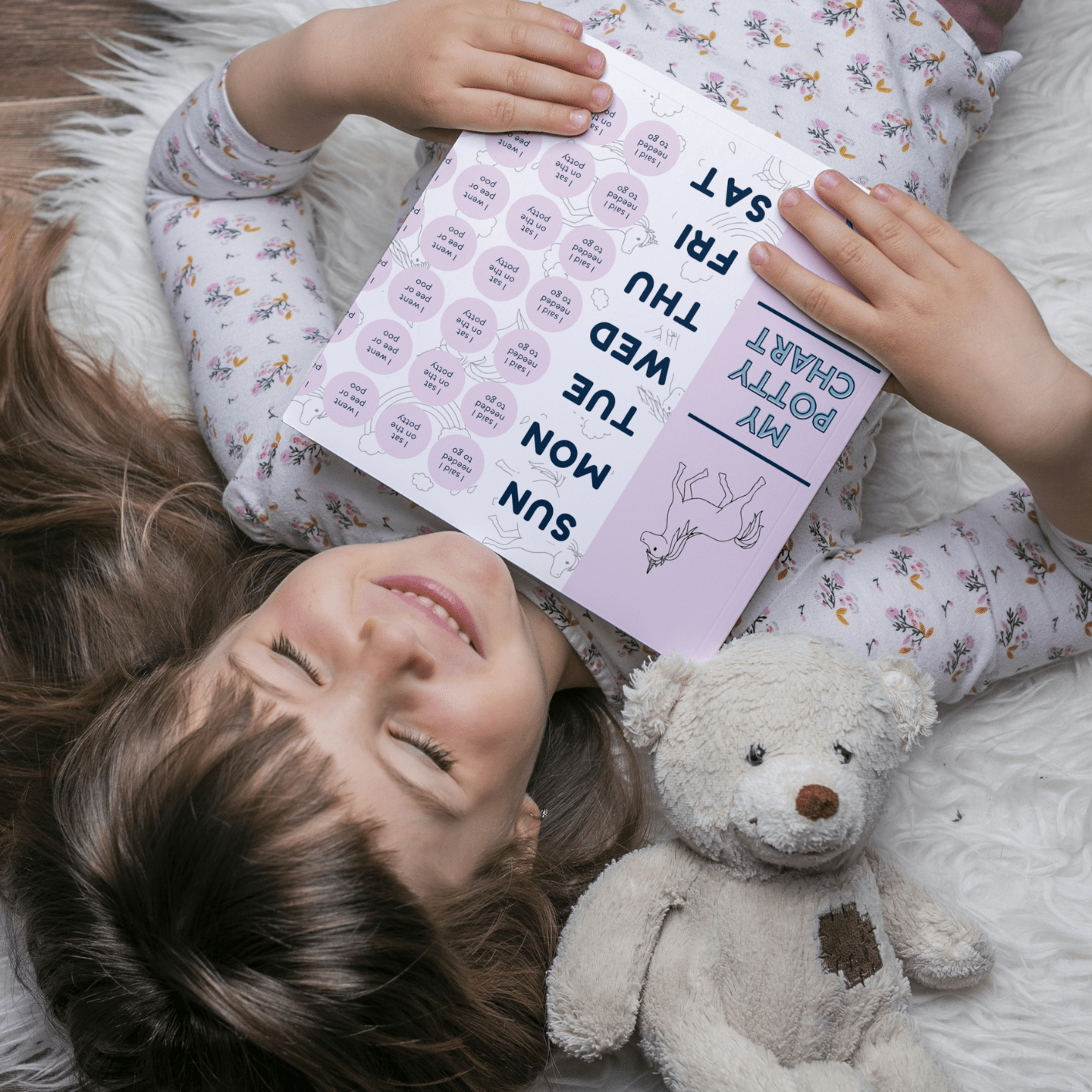 Potty Training Rewards Chart in our Dusty Rose Unicorn Print