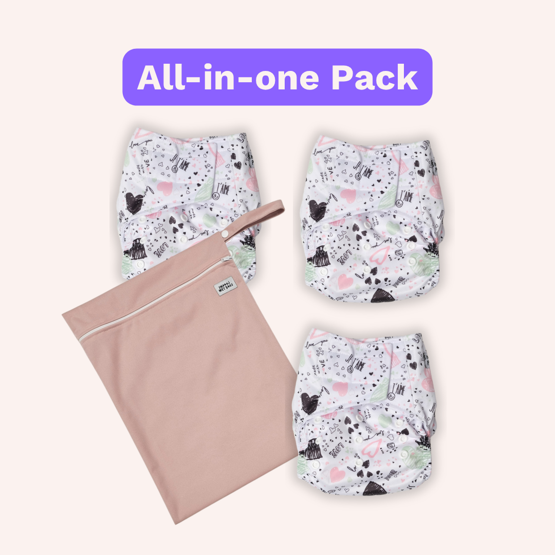 Snazzi Pants All-in-One Nappy starter kit and wet bag