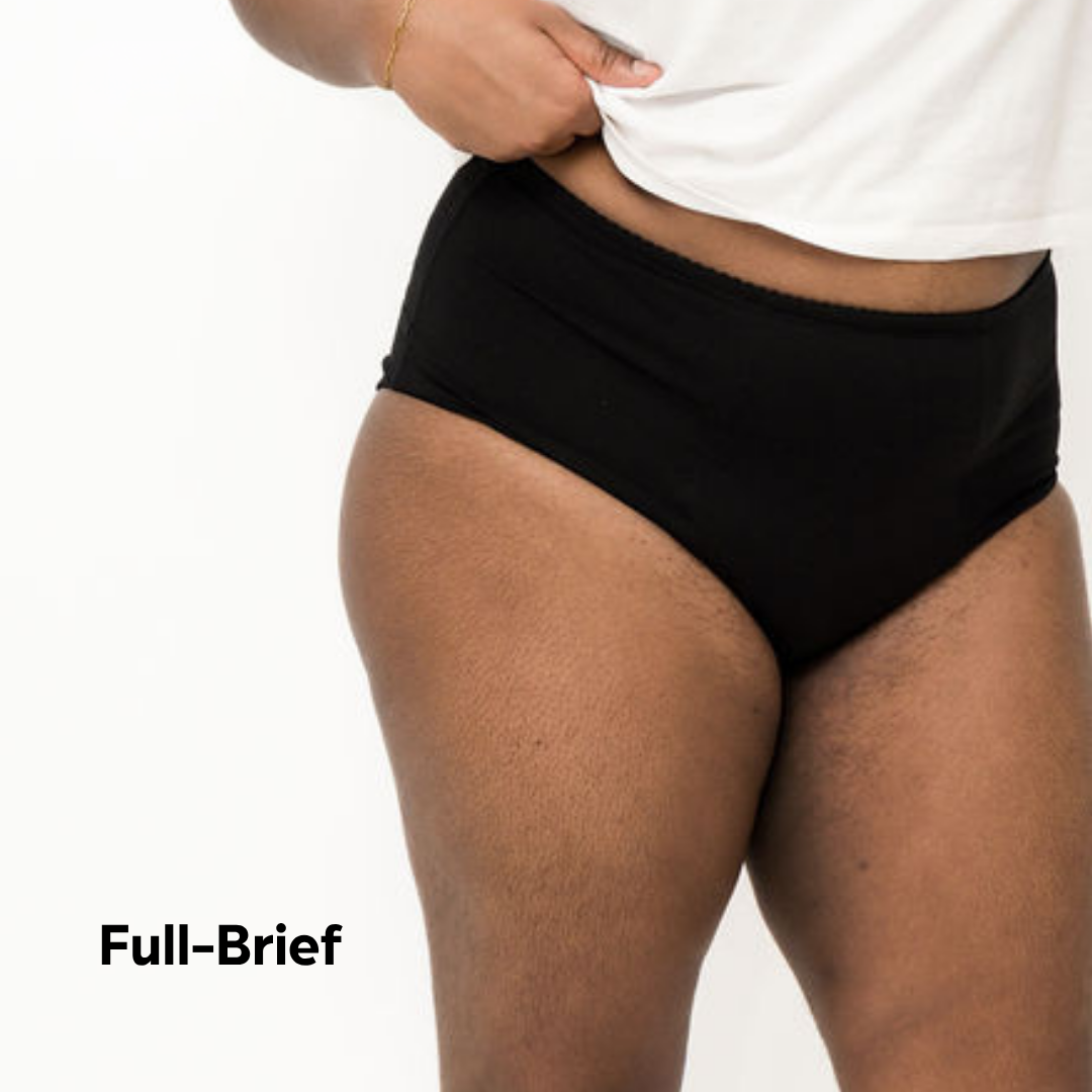 Women’s Absorbent Underwear - Full Brief - Black