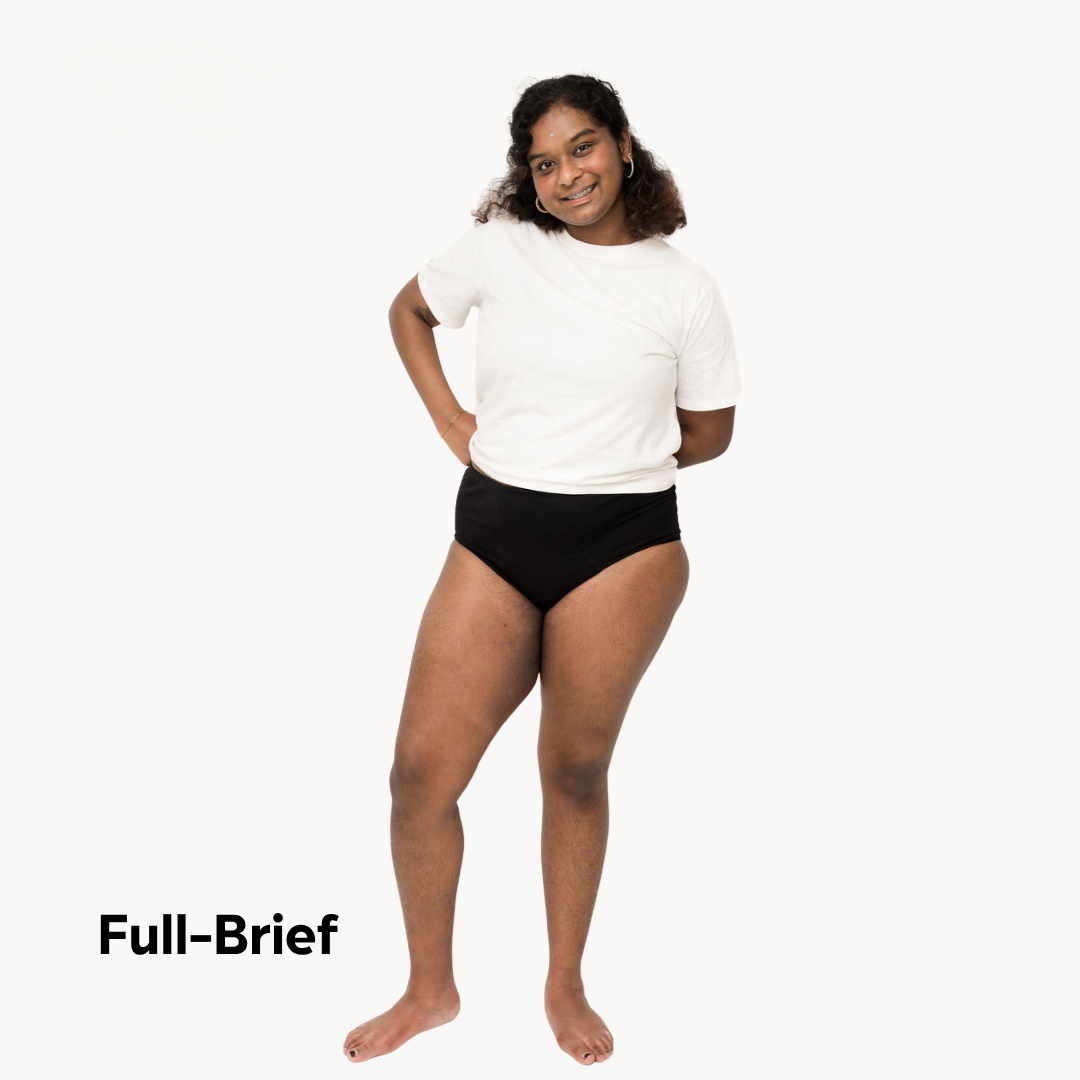 Women’s Absorbent Underwear - Full Brief - Black
